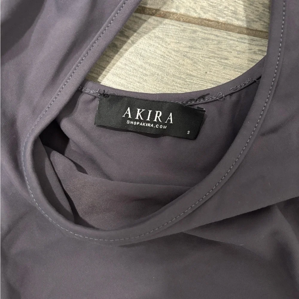 Akira Long Sleeve Bodysuit Top Scoop Neck Thong Size Small - Picture 4 of 7